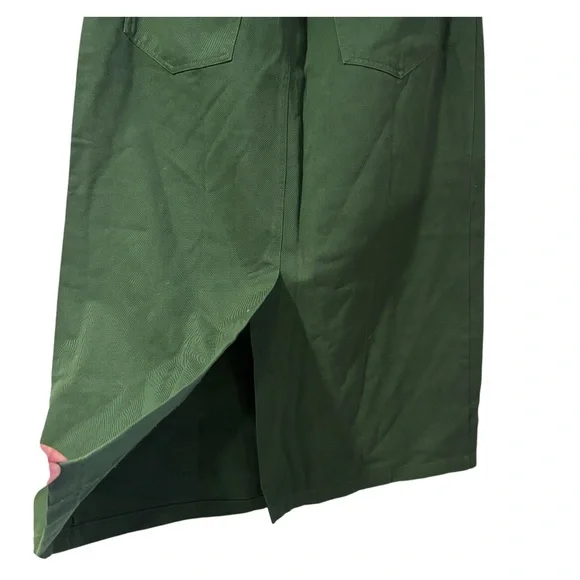 NWT Bridgewater Studio Green Denim Midi Skirt Size 18 High Waisted Casual Boho - Picture 6 of 10